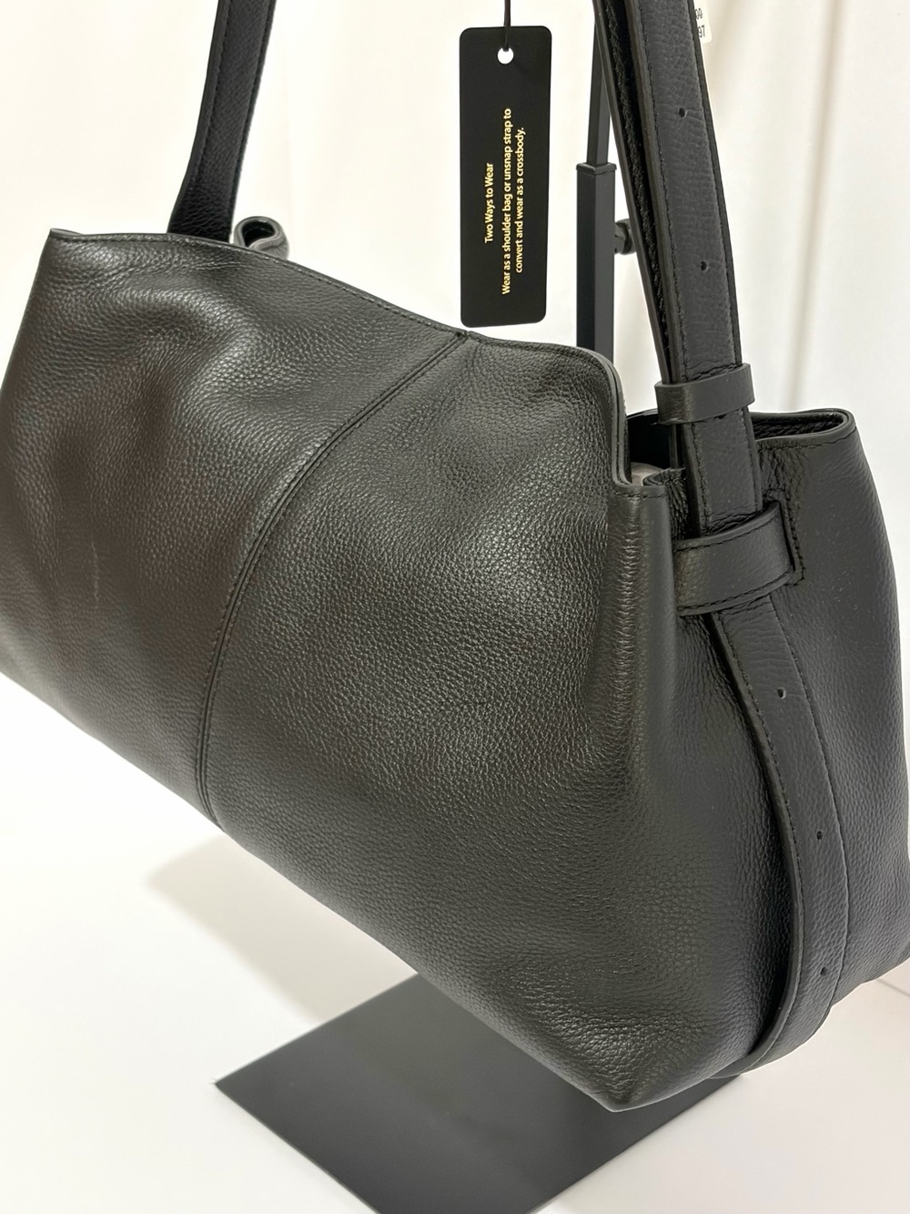 rag & bone Taylor Leather Shoulder Bag In Black/Silver NWT - Picture 8 of 15